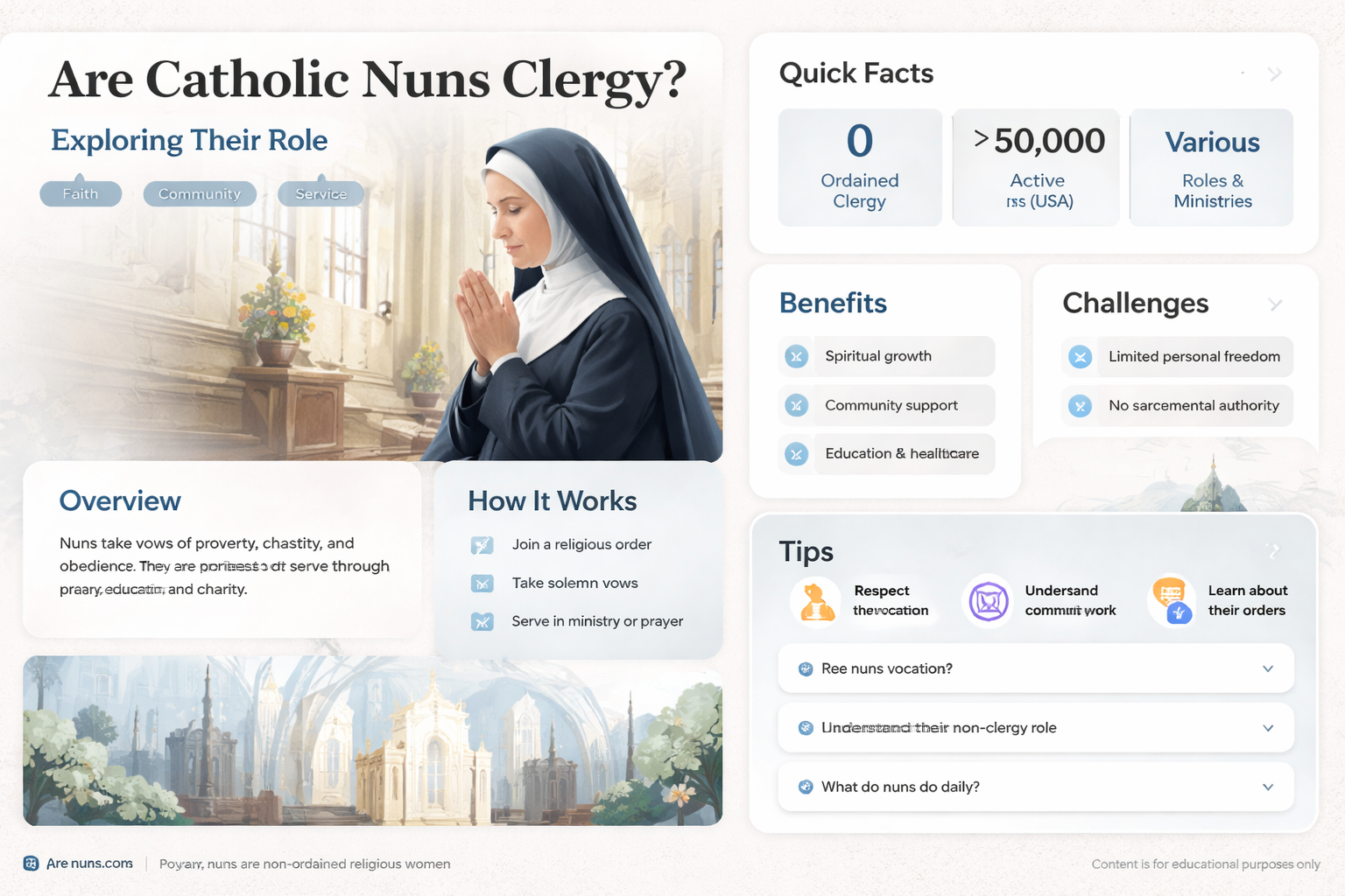 are catholic nuns considered clergy