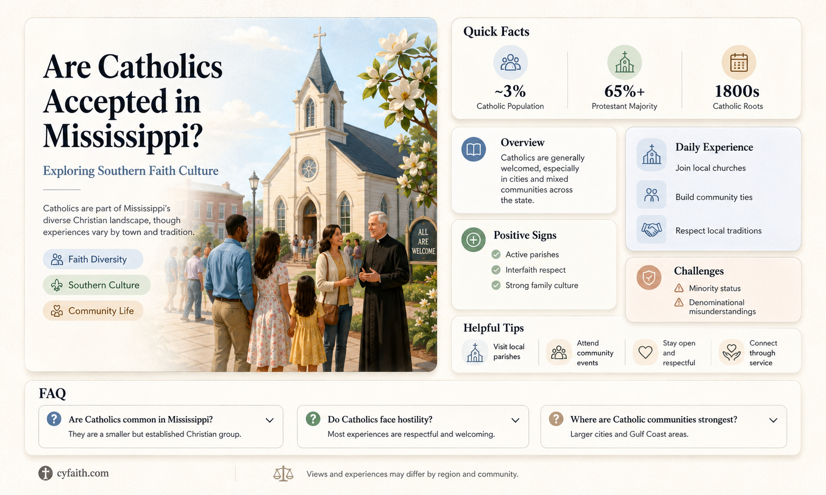 are catholics accepted in mississippi