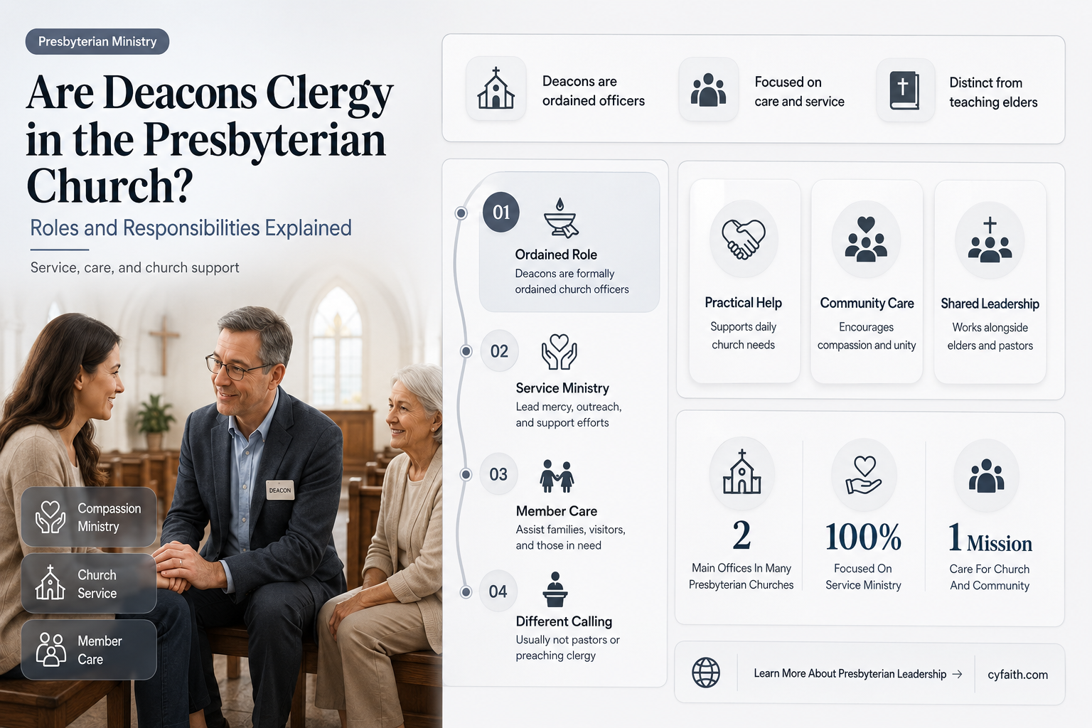 are deacons considered clergy in the presbyterian church