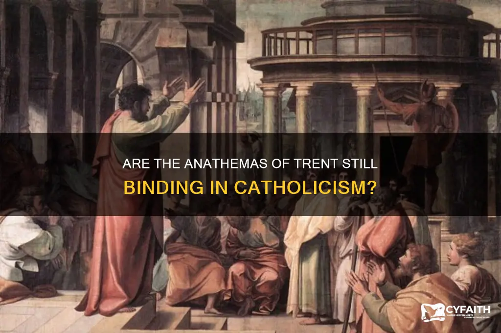are the anathemas of trent still in force catholic