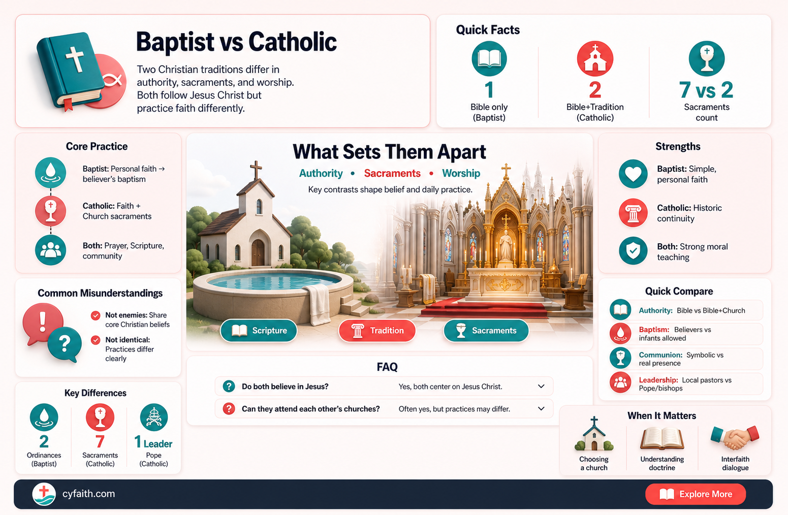 are baptist and catholic the same