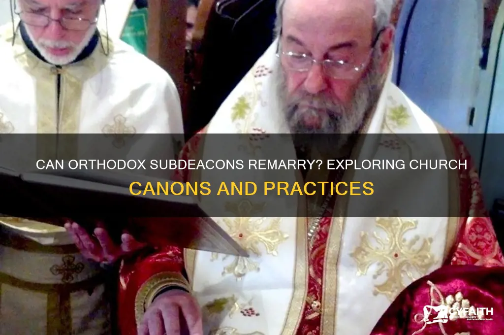 can orthodox subdeacon remarry