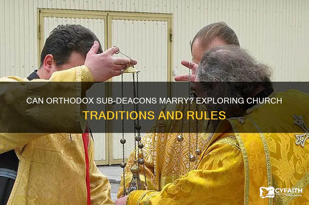 can sub deacons orthodox get married