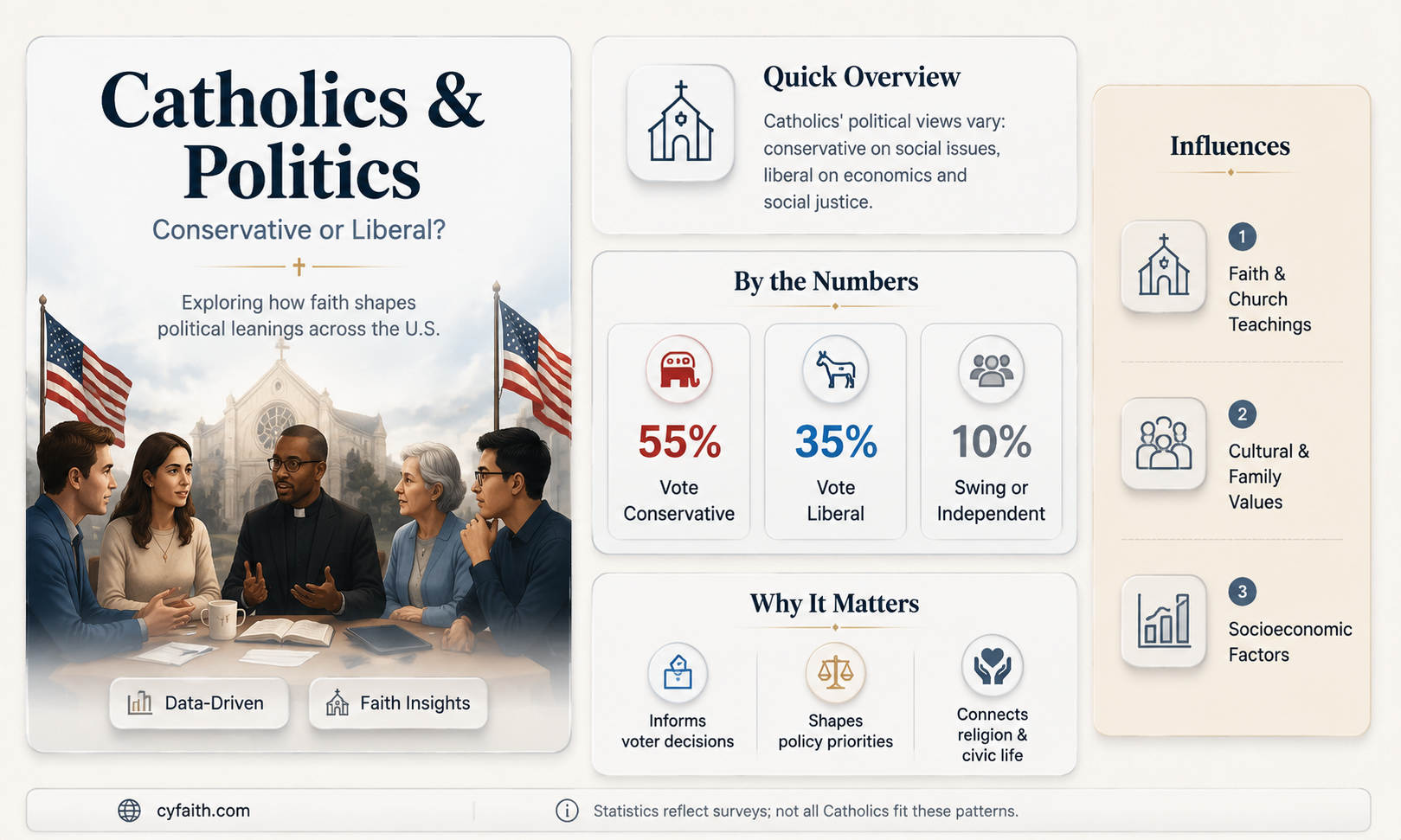 are catholics more likely to be conservative or liberal