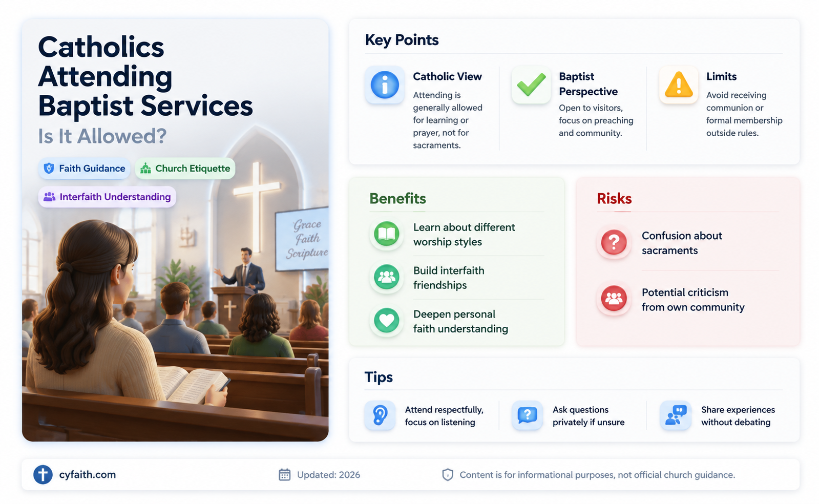 are catholics allowed to attend baptist service