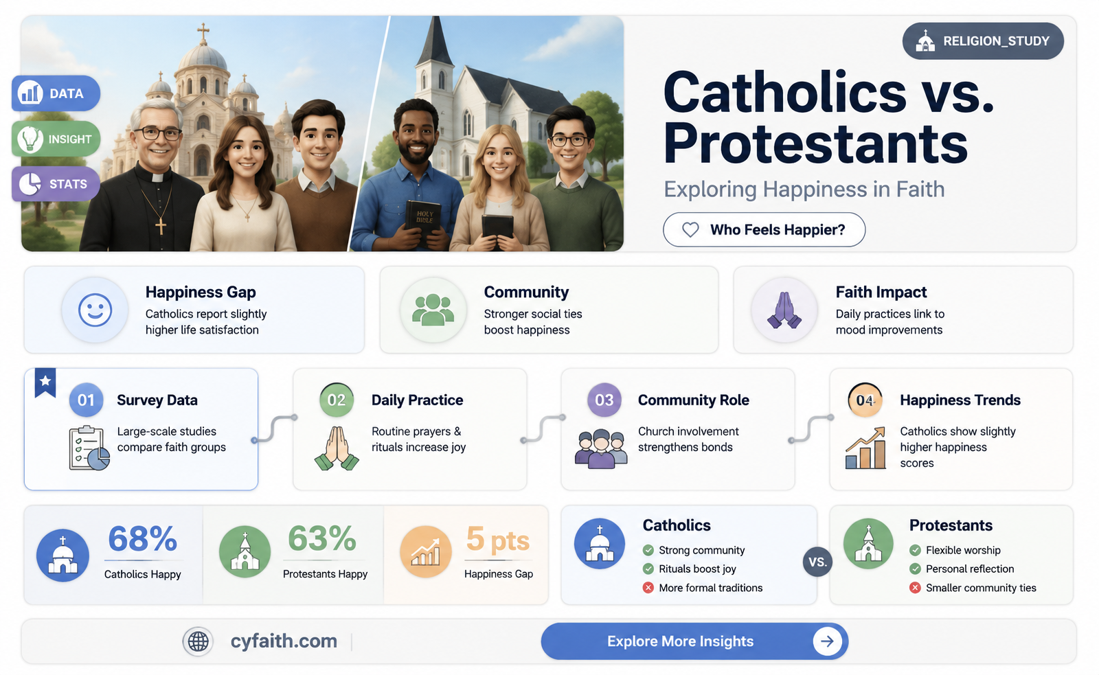 are catholics happier than proteztants