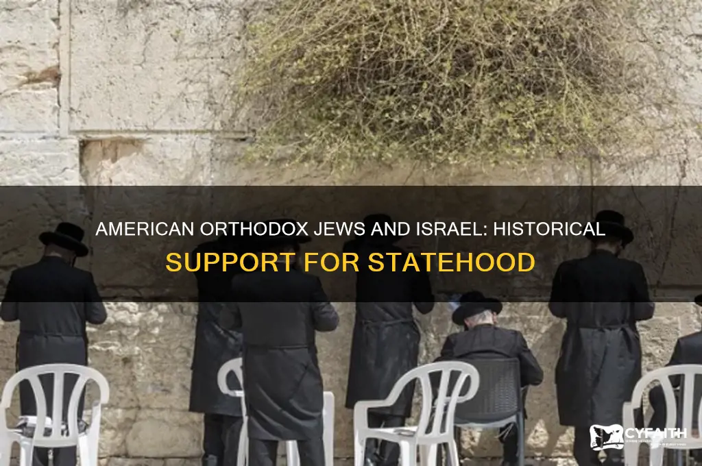 did american orthodox jews support forming israel