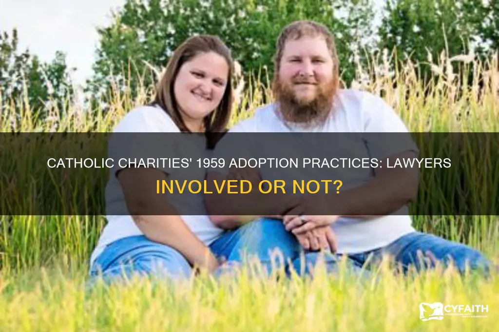 did catholic charities use lawyers for adoptions in 1959
