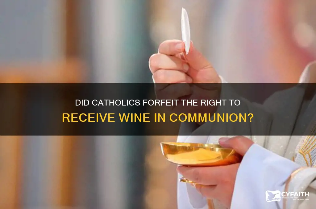 did catholics lose the right to take the wine
