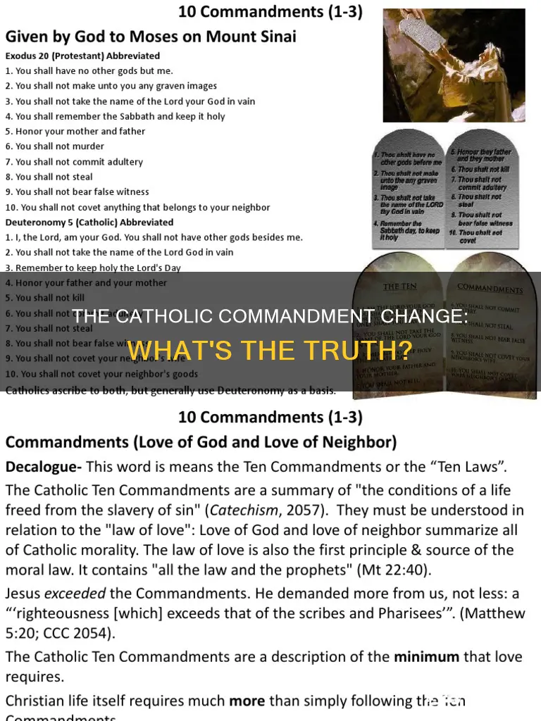 did the catholics remove a commandment