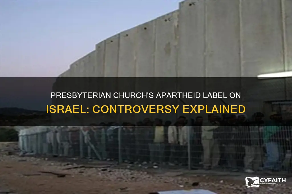 did the presbyterian churcb say israel is an apartheid state