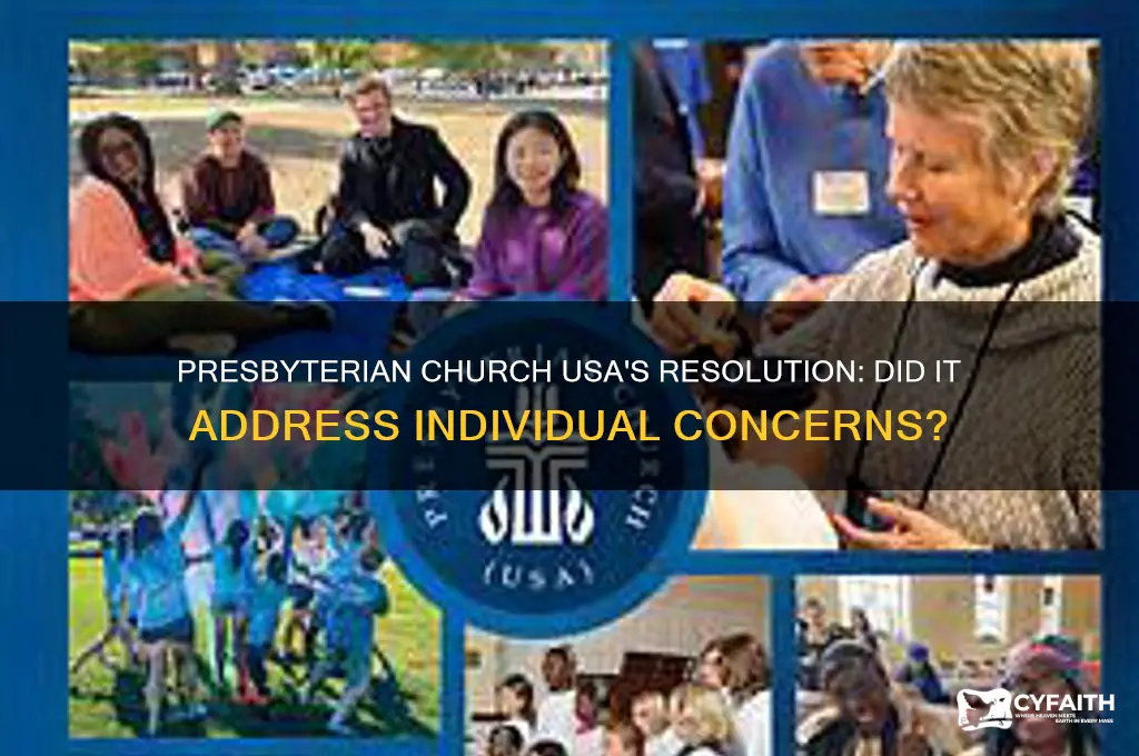 did the presbyterian church usa resolve that i
