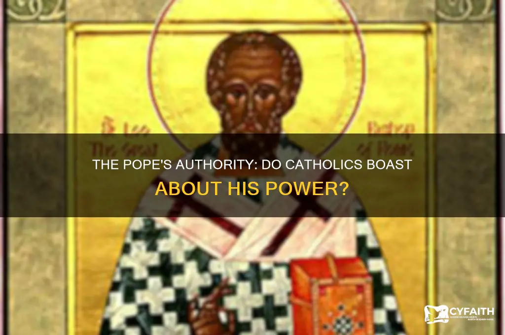 do catholics brag about the power of th pope
