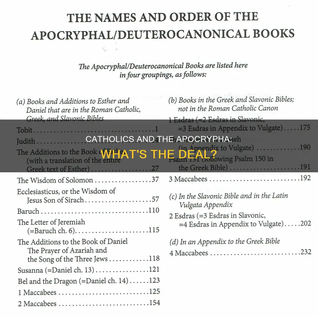 do catholics use the word apocripha