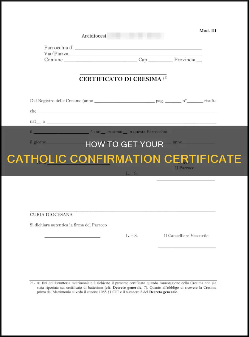 do i have a confirmation catholic certificate