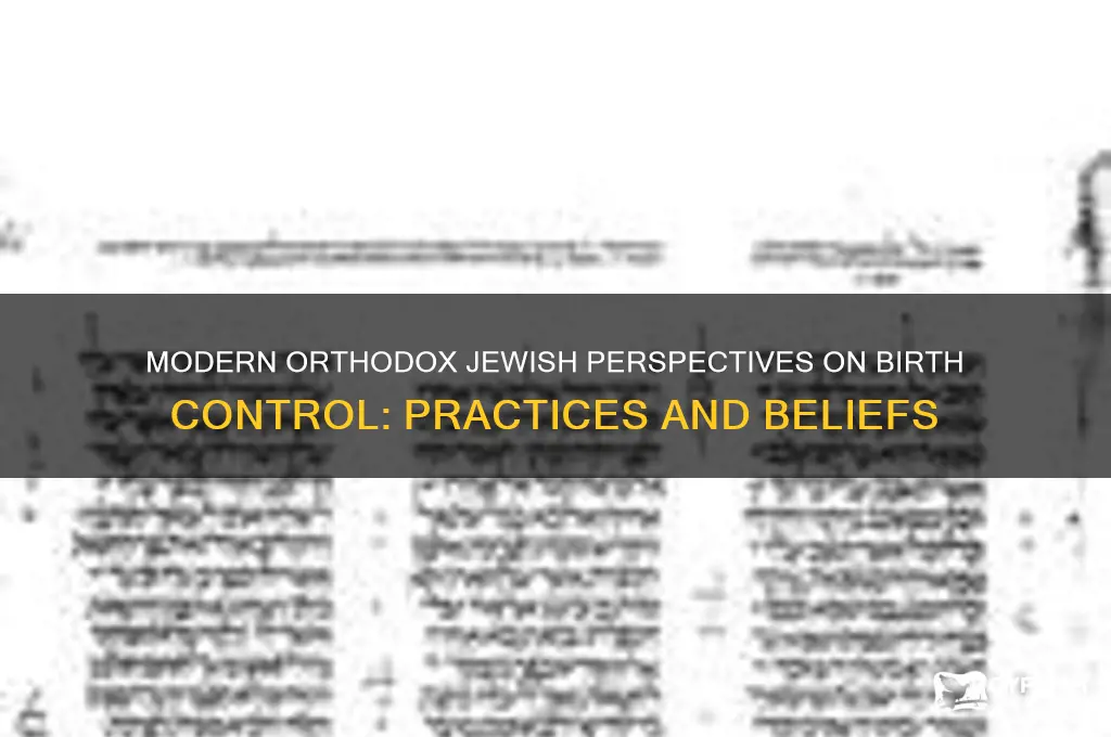 do modern orthodox jews use birth control