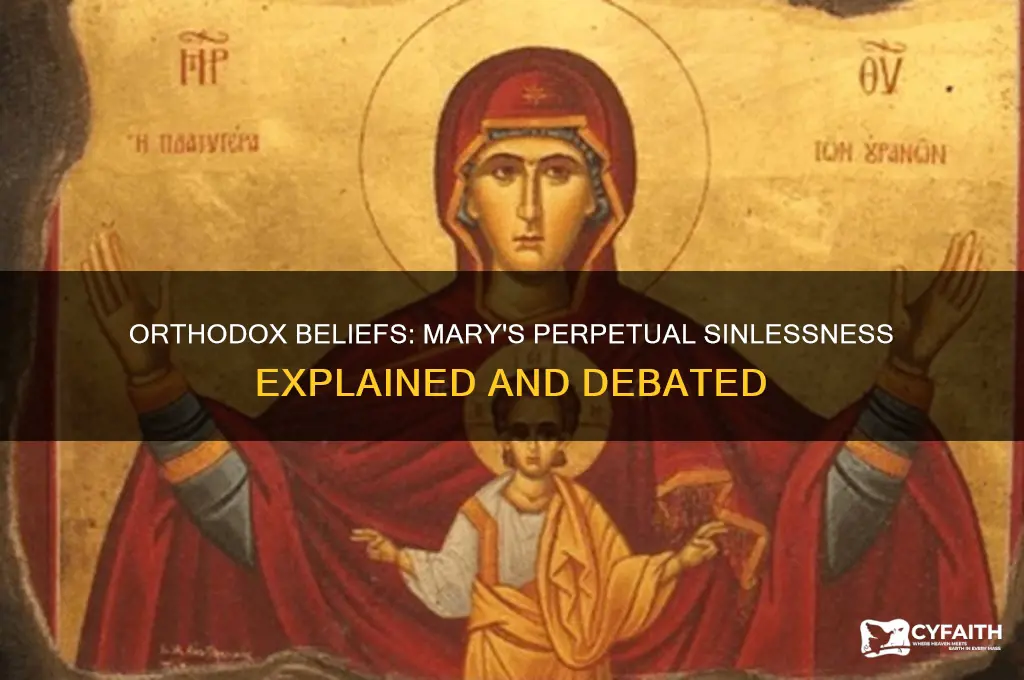 do orthodox belive the mary was always without sim