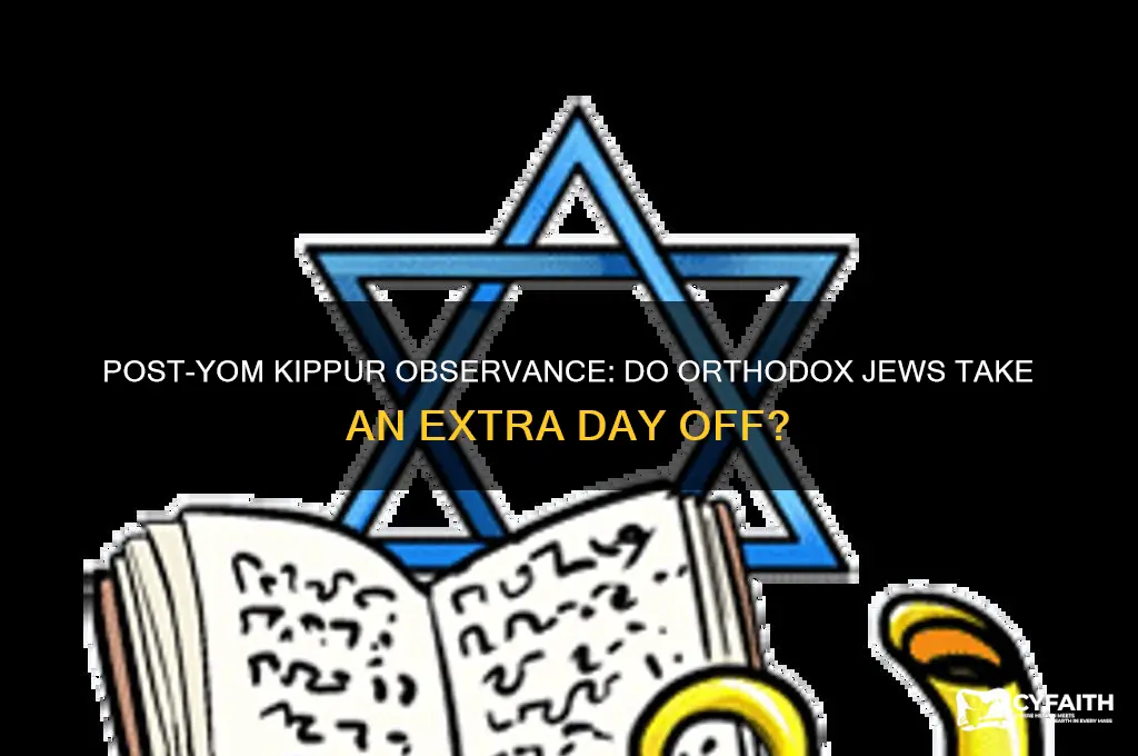 do orthodox jews also take off day after yom kippur