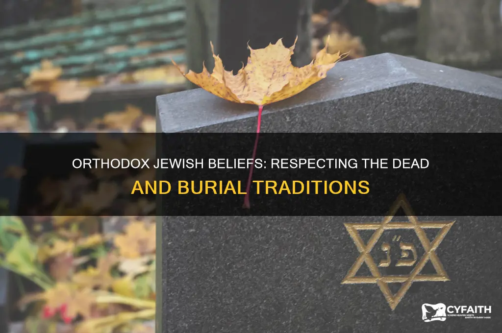 do orthodox jews believe in not leaving a dead body