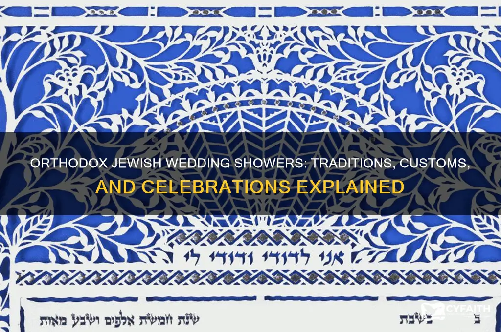 do orthodox jews have wedding showers