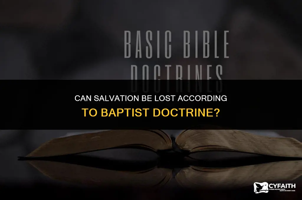 do the baptist believe you can lose your salvation
