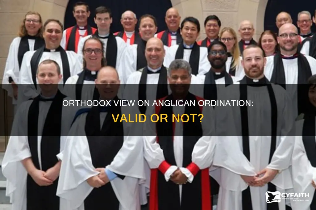 do the orthodox believe anglican priests are validly ordained