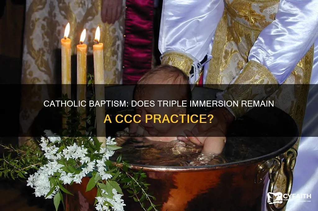 does catholic baptism still do the triple immersion ccc
