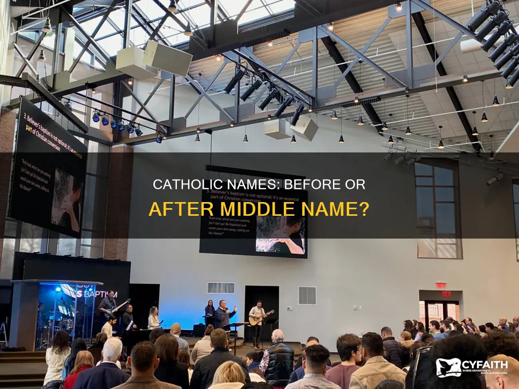 does catholic name come before middle name