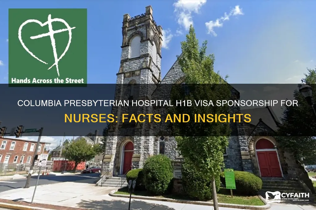 does columbia presbyterian hospital sponsor nurses for h1b visa