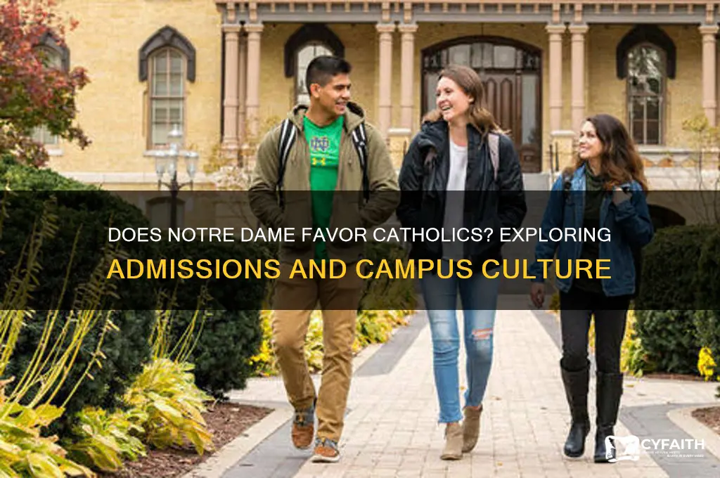 does notre dame favor catholics