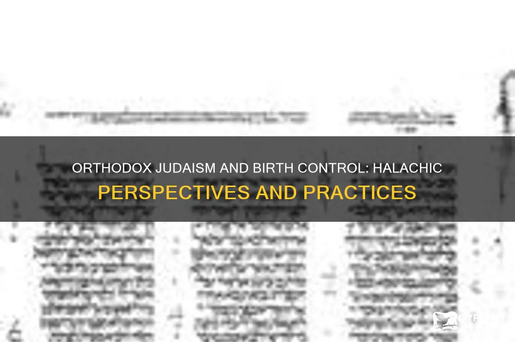 does orthodox judiasm allow birth control