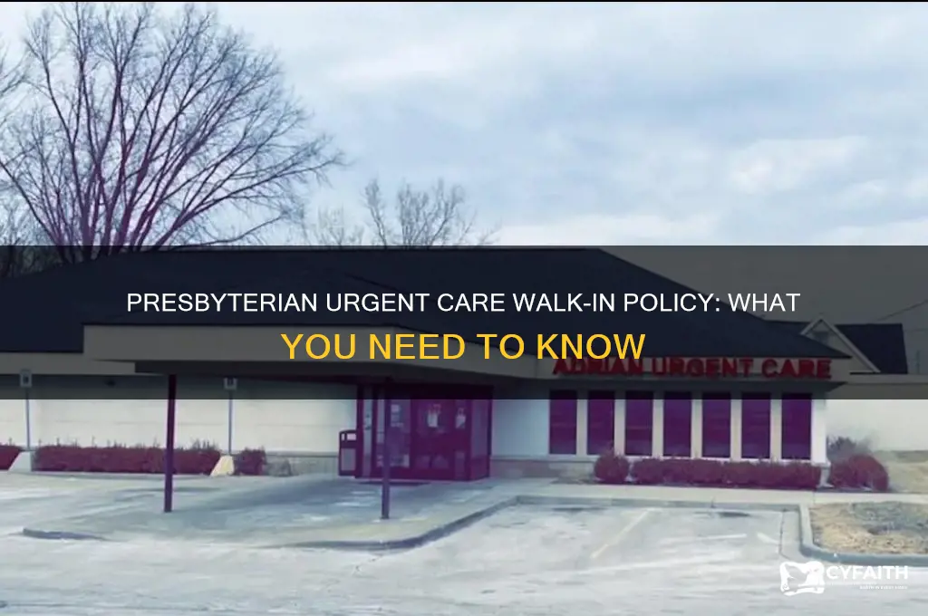 does presbyterian urgent care take walk ins