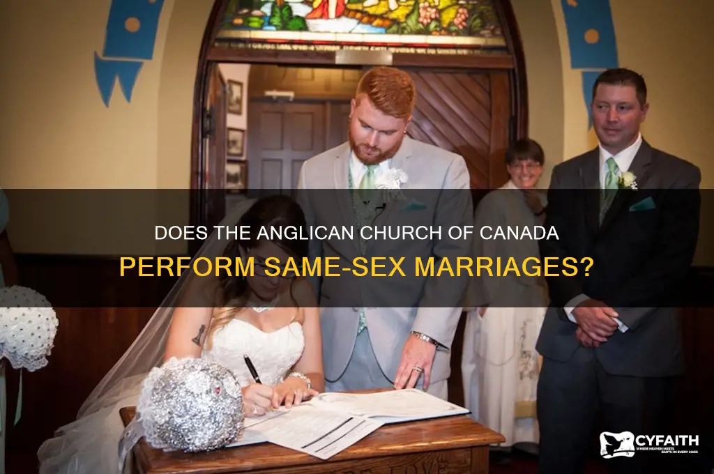 does the anglican church of canada do gay weddings