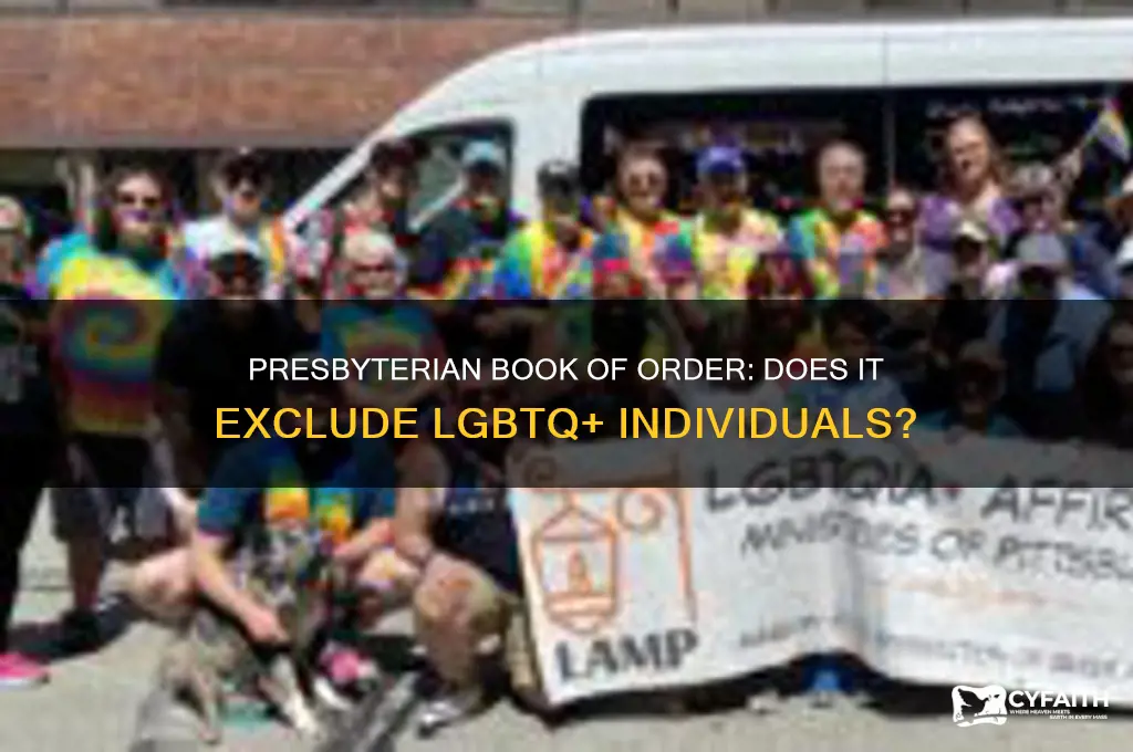 does the book of order in presbyteria deny gays
