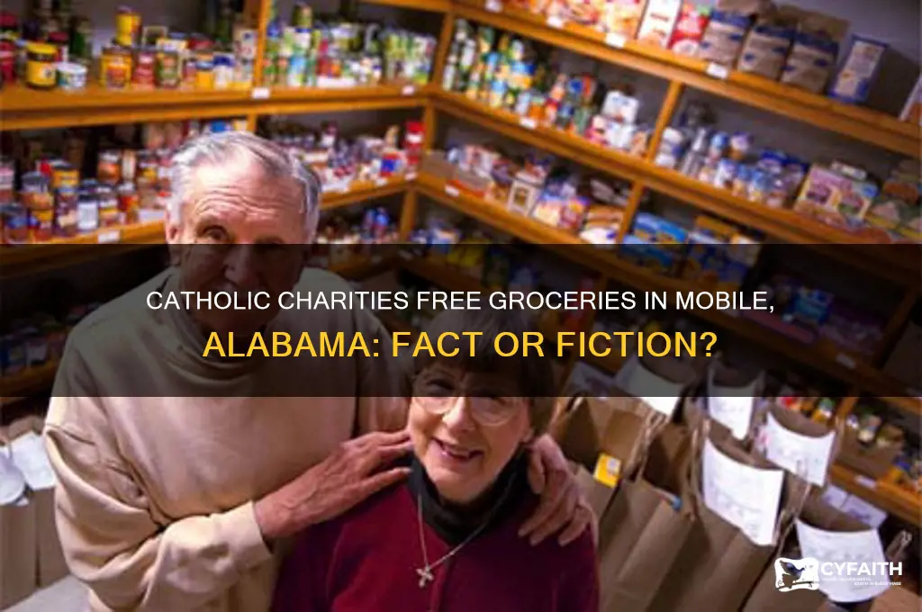 does the catholic charietes give away free groceries mobile ala
