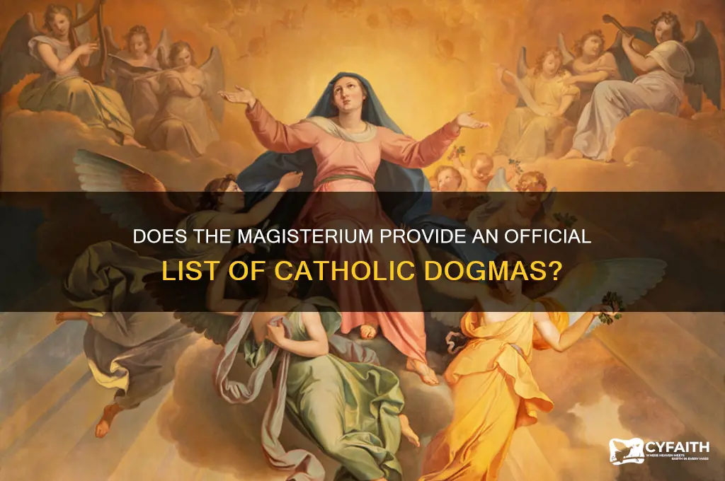 does the magistirulm have a list of catholic dogmas