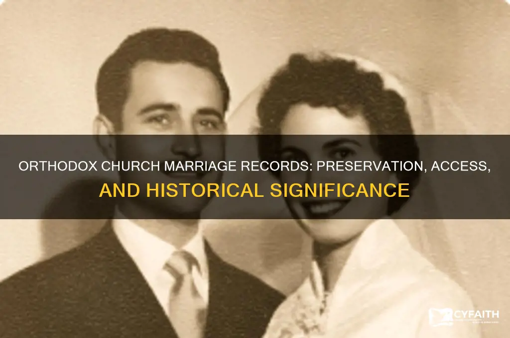 does the orthodox church keep marriage records