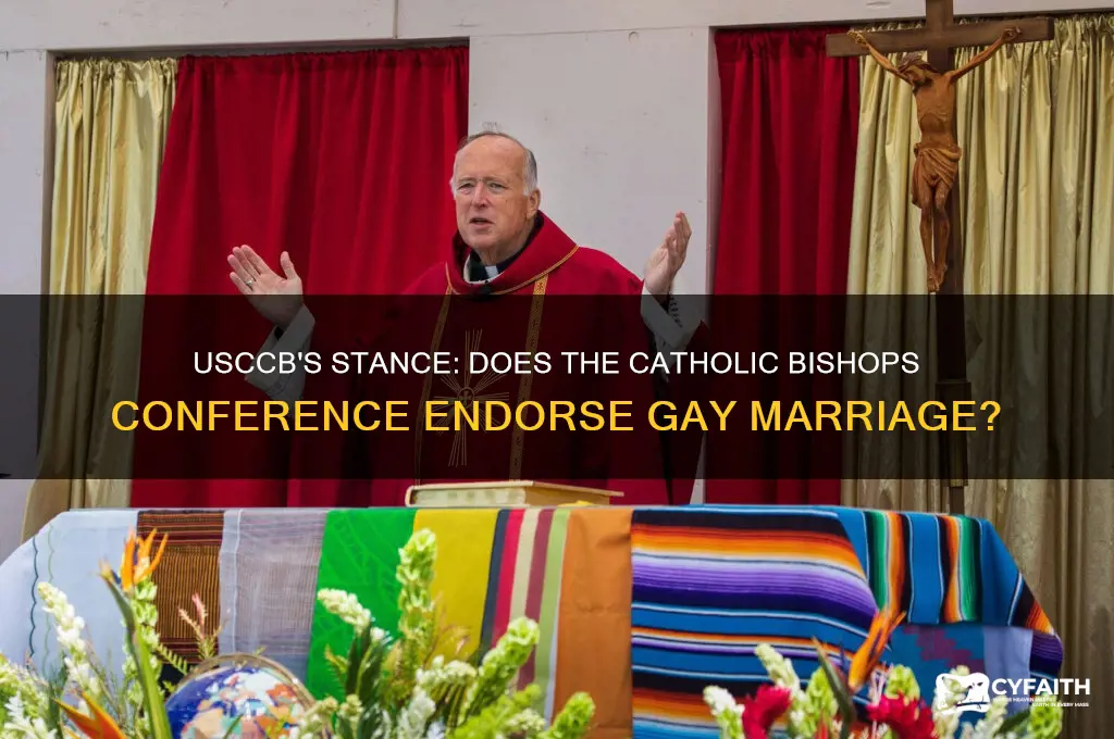 does the us conference of catholic bishops support gay marriage