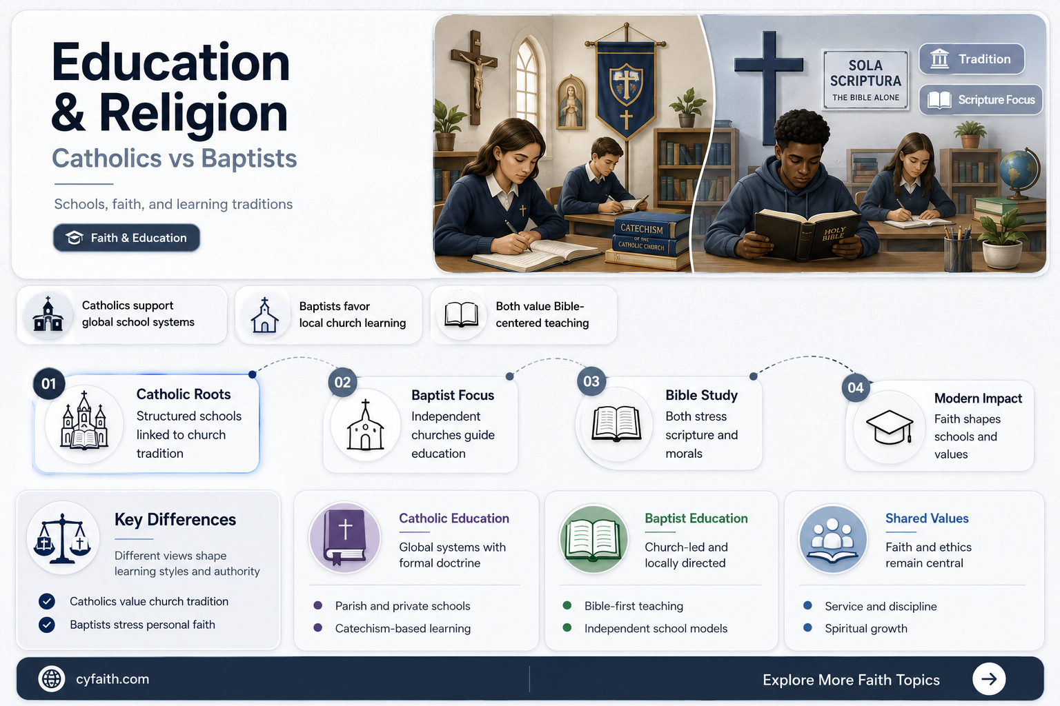 are catholics more educated thsn bsptist