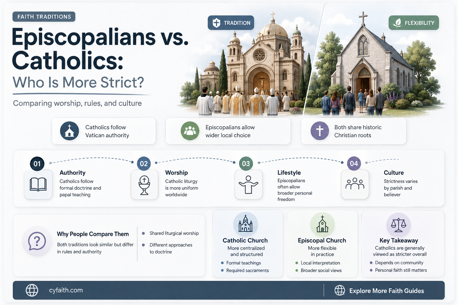 are episcopals more strict than catholic