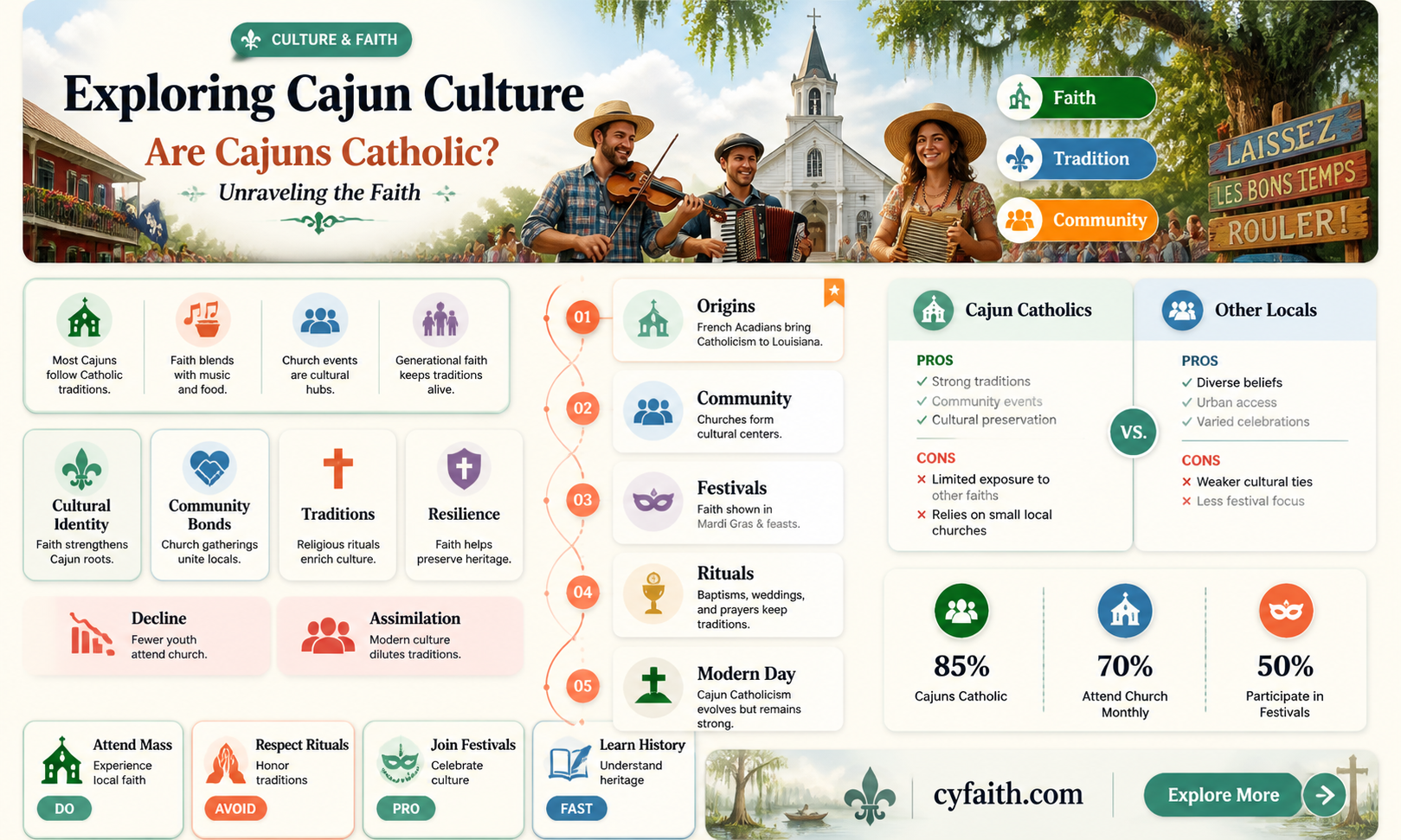 are cajuns catholic