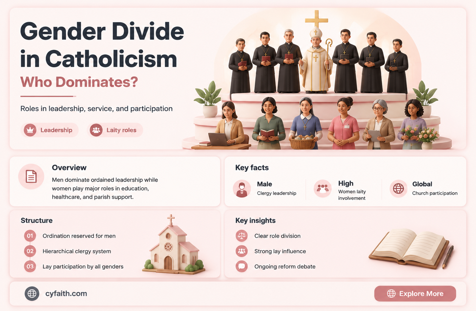 are more catholics male or female