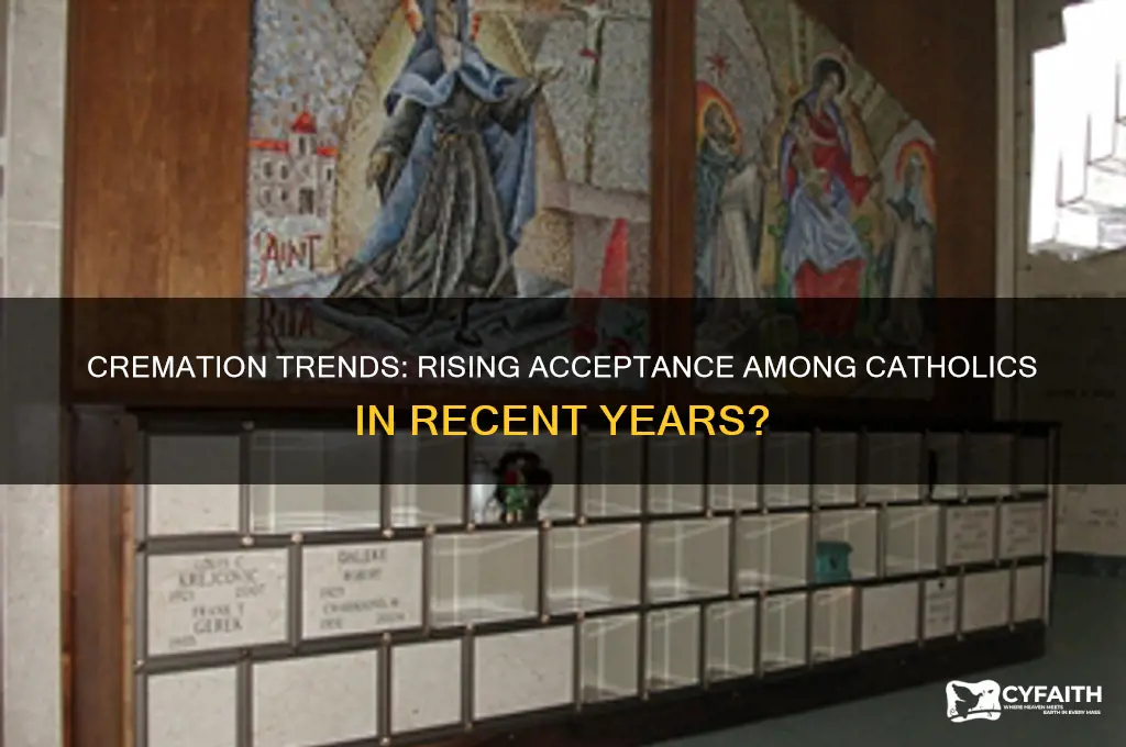 has cremation among catholics grown in the last few years