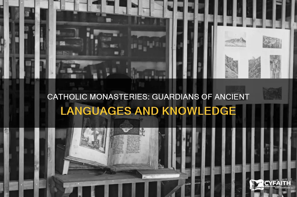 how did catholic monasteries preserved ancient languages and learning
