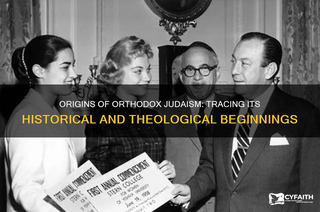 how did orthodox judaism began