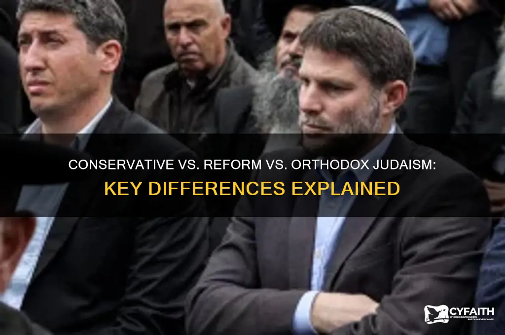 how do conservative jews differ from reform and orthodox jews