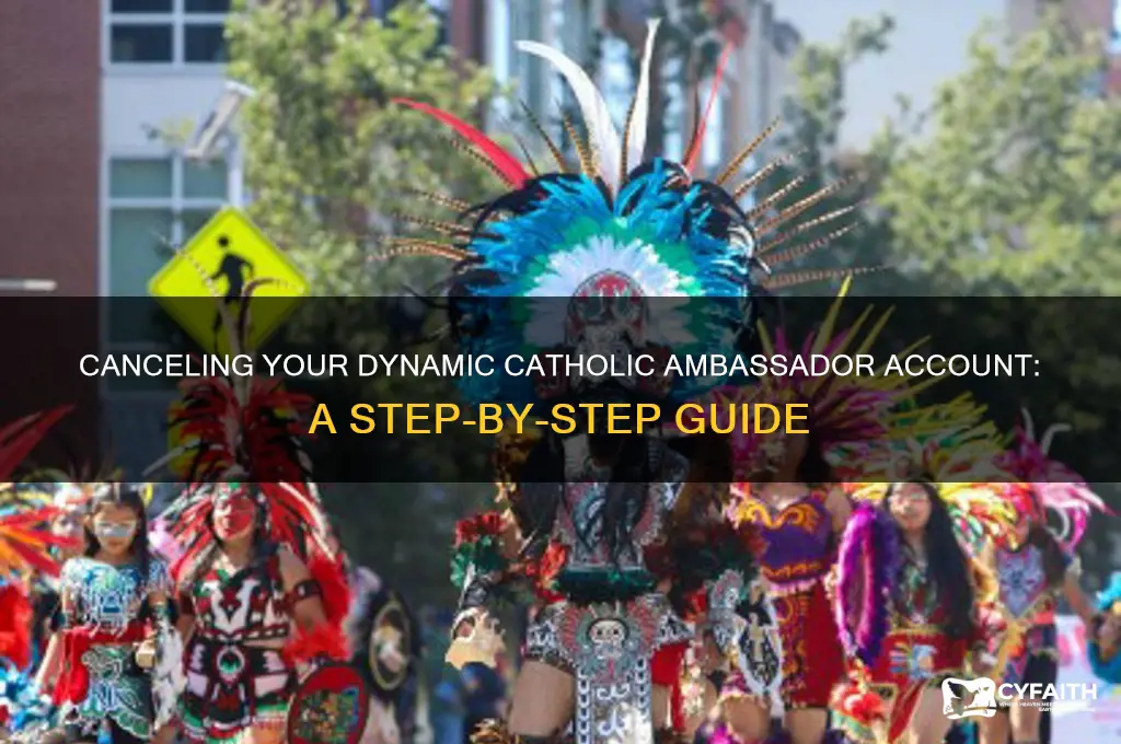 how do you cancel a dynamic catholic ambassador account
