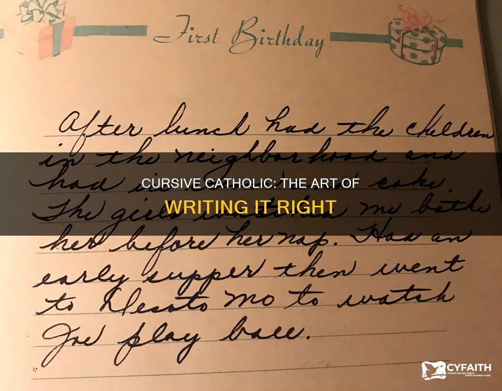 how do you write catholic in cursive