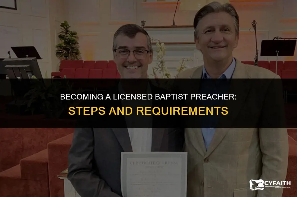 how does baptist preacher get licensed