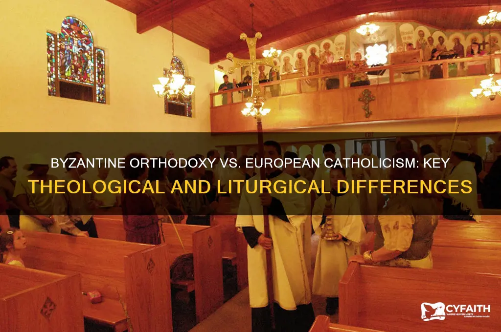 how does byzantine orthodox christianity differ from european caholicism